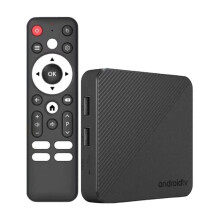 TV Box 4K para Android 14 Home Theater 4GB+64GB H313 Dual UI Dual Wifi 6 5G Controle Remoto Por Voz Set Top Box