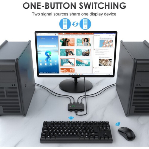 KVM Switcher Box Keyboard Mouse Printer Video Switcher Plug and  USB Switcher Splitter Display Equipment 1