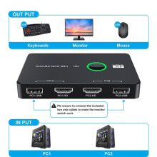 Switcher KVM per Tastiera, Mouse, Stampante, Video, per Switcher USB Plug And , Splitter, Apparecchiature di Visualizzazione