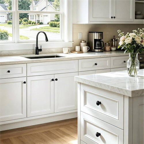 10 Pack Round Cabinet Knobs, Single Hole Drawer Pull Knobs Hardware for Kitchen, Bathroom Vanity Cupboard 1