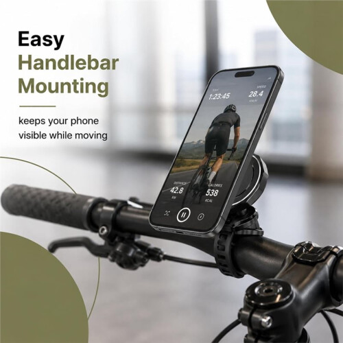 Suporte Magnético para Celular para Carrinho de Bebê, Academia, Bicicleta e Carrinho de Golfe com Alça de Fixação Resistente. 1