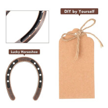 40 Pcs Horseshoes with Tags, Vintage Lucky Horseshoe Favors for Western Cowboy Party Decor DIY Decorations