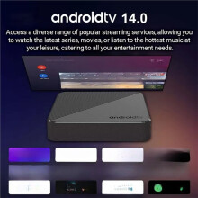 TV Box 4K Android 14 Home Theater 4GB+64GB H313 Dual UI Dual Wifi 6 5G Voice Remote Set Top Box