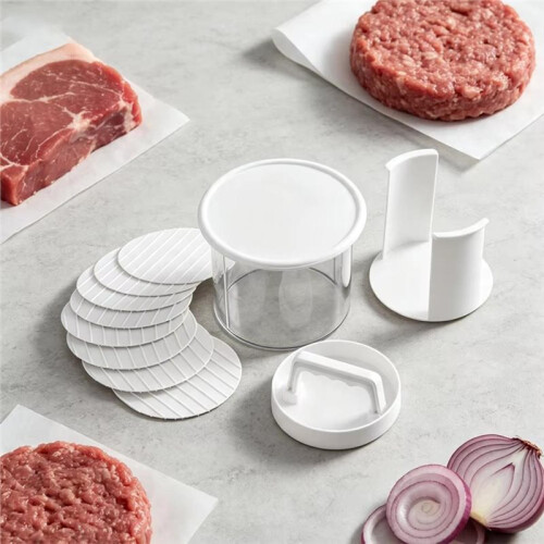 9-Layer Burger Press with 8 Washers for Uniform, Perfect Burgers - Non-Stick & Easy Clean Kitchen Tool 2