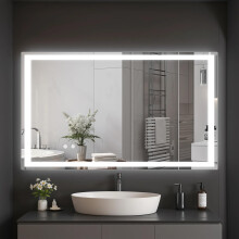 100x60cm Bathroom Mirror with 3 LEDs/Anti-Fog/IP44