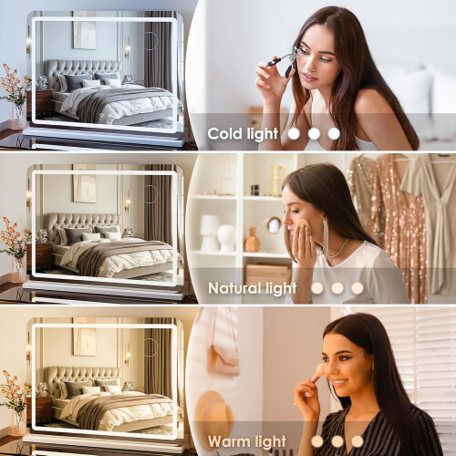 60x80cm LED Makeup Mirror with Light, USB, Type-C 2
