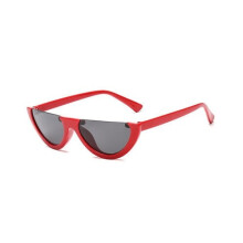 (Red Black)Damen Vintage Halbrahmen Cat Eye Sonnenbrille Sexy Damenmode Brille Retro