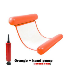 (Orange)Inflatable Floating Water Hammock Float Pool Lounge Bed Swimming Summer Chair