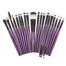 (Purple Black)20 Eye Makeup Brushes Beauty Tools Eyeshadow Brush Long Rod Set Gift Durable