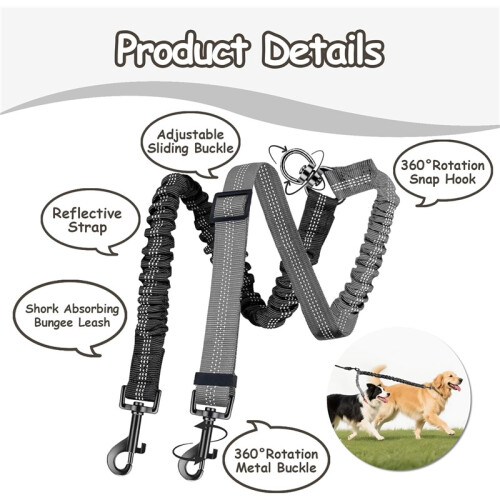 2-Dog Split Leash with 360 Swivel Clip – Adjustable Anti-Tangle Training Leash 2