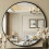 90cm Round Vanity Wall Mirror,Tempered Glass Black 1