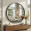 90cm Round Vanity Wall Mirror,Tempered Glass Black 5