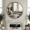 90cm Round Vanity Wall Mirror,Tempered Glass Black 7