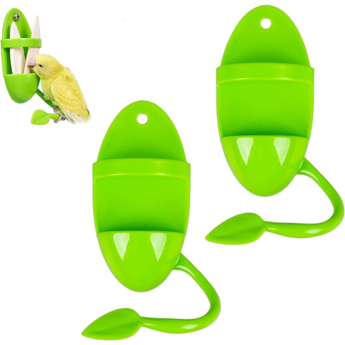 Cuttlebone Holder for Birds – 2-Pack Plastic Feeding Racks for Cockatiels