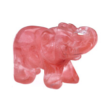 (Watermelon Crystal)Handgeschnitzter Elefant Natur Edelstein Jaspis Türkis Malachit Kristall Quarz
