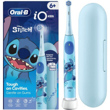 Cepillo de dientes eléctrico para niños - ORAL-B - iO Kids Stitch - Estuche de viaje - Batería - Blanco/Azul - 1 pieza