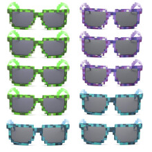 kilofly 10pc 8-Bit Pixel UV Protect Gamer Sunglasses Adult Kids Party Favors