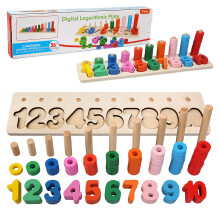 Felly Early Educational Counting Toys Montessori Wood Blocks Puzzle Math Sorting Stacking Number Board Fishing Pole Game Play Set Learning for 3 4 5