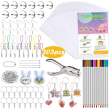 TUPARKA 203 Pcs Heat Shrinking Plastic Sheets and Hole Punch for Crafts