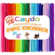 Caydo 360 Pieces Pipe Cleaners 40 Assorted Colored Chenille Stems for Art and Crafts, Children's Craft Supplies and Home decorations (6 mm x 30 cm)