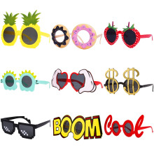 Party Sunglasses - 9 Pairs Funny Hawaiian Glasses, Funny Novelty Giant Fancy Summer Kids Party Favors,photo booth props Beach Themed Party Supplies
