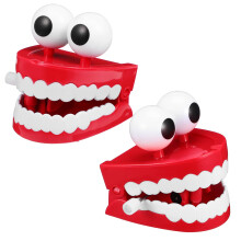 2Pcs Wind- up Toys Plastic Chattering Teeth Wind up Toy Early Educational Toy Popping False Toy Funny Teeth Toys Easter Baskets Stuffers for Kids