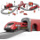 XIAPIA Electric Train Set, 66-Piece Red Fire Engine Railway Toy 1