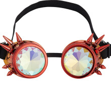 OMGREAT Kaleidoscope Glasses for Raves Steampunk Goggles with Rainbow Prism Diffraction Crystal Lenses