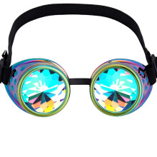 OMGREAT Kaleidoscope Glasses for Raves Steampunk Goggles with Rainbow Prism Diffraction Crystal Lenses