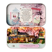CUTEROOM Box Theatre Miniature Kit, DIY Miniature House Kit-Cherry Blossoms