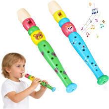 2pcs Plastic Recorders for Children Beginners, 6-Hole Recorder Instrument -Colorful Flute Instrument Music Sound Toys for Boys and Girls Early