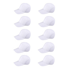 Toyvian 10 Pcs DIY Kids Baseball Caps Bulk - Blank White Cotton Painting Hats for Children
