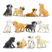 toymany 12PCS Tiny Dog Figurines Playset, Plastic Mini Puppy Figures