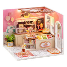 CUTEROOM Miniature Dolls House Kit for Adult, Happiness Ice Cream Shop