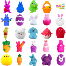 Amyang 24Pcs Easter Mochi Squishy Toys Stress Relief Squishies for Kids Boys Girls Toddlers Easter Basket Stuffers Egg Fillers Gifts Party Favors