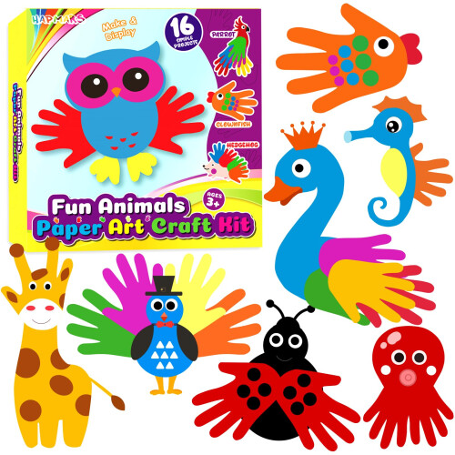 HAPMARS Handprint Art Craft Kits for Kids, 16 Pack