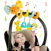 Spiral Pram Toys for Babies, Musical Infant Car Seat Toys Stroller Spiral Hanging Toy for Baby Girl 3-12 Months