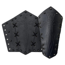 2Pcs Viking Bracers for Men,Medieval Faux Leather Arm Gauntlets,Retro Vambrace, Archery Arm Guards for LARP,Cosplay