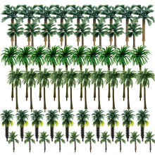Woohome 60 PCS Coconut Palm Model Trees for Model Train Railway Architecture Diorama DIY Scenery Landscape