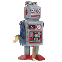 Toyvian Wind-up Dancing Robot Toy - Vintage Retro Tin Bath Toy for Kids - Desktop Ornament for Baby and Child - Old Fashioned Tinplate Design