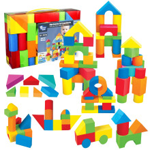 Foam Building Blocks for Toddlers 2-4, 81 Pieces EVA Soft Stacking Blocks Toy Set, Early Learning Construction Toys & Gifts for Kids