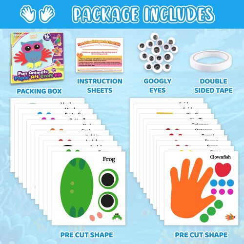 HAPMARS Handprint Art Craft Kits for Kids, 16 Pack 1