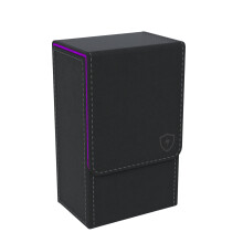 Black Tarot Card Holder, Purple Interior, Fold-Top Box Case with Magnetic Lid, Fits Rider-Waite Deck