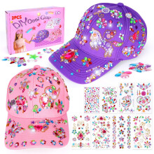 Unicorn Craft Kit for Girls 5-12: Stickers, Glitter Gem Sun Hat & Baseball Cap | Birthday Gifts