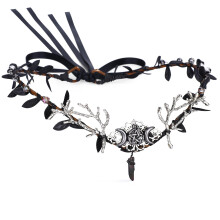 MOSTORY Woodland Black Fairy Crown for Halloween Renaissance Cosplay Women