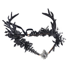 MOSTORY Antler Crown with Leaf for Elf Fairy Renaissance Costume Halloween Cosplay Carnival Accessories