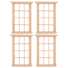 jojofuny 4Pcs 1:12 Miniature Dollhouse Window Frames Set Use