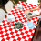 6 Pack 108" X 54" Red and White Checkered Rectangular Table Cloth Disposable Plastic Tablecloth 4