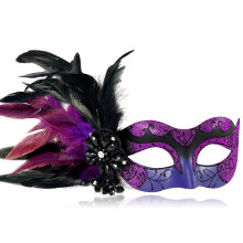 MYSEUNI 2024 New Masquerade Mask for Women with Feathers - Womens Venetian Feathers Mask for Masquerade Party, Mardi Gras