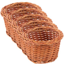 TOYANDONA Mini House Braided Basket Set 5 pcs Wicker Baskets Doll House Accessories for Mini Ornaments Miniature Furniture Decor Diy Desktop Decor